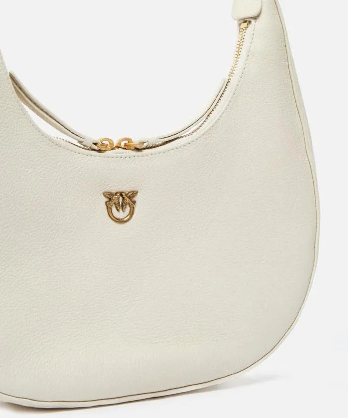 Women Crossbody Bags Pinko Large Tumbled Leather Shoulder Bag With Chain Whitewhiteantique Gold Women Crossbody Bags Pinko Large Tumbled Leather Shoulder Bag With Chain Whitewhiteantique Gold