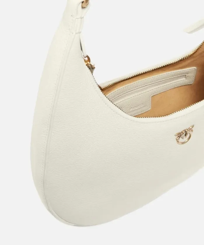 Women Crossbody Bags Pinko Large Tumbled Leather Shoulder Bag With Chain Whitewhiteantique Gold Women Crossbody Bags Pinko Large Tumbled Leather Shoulder Bag With Chain Whitewhiteantique Gold