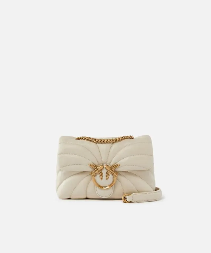 Women Crossbody Bags Pinko Love Bag Puff Butterfly Mini Nappa Leather Crossbody Bag Whitewhiteantique Gold Women Crossbody Bags Pinko Love Bag Puff Butterfly Mini Nappa Leather Crossbody Bag Whitewhiteantique Gold