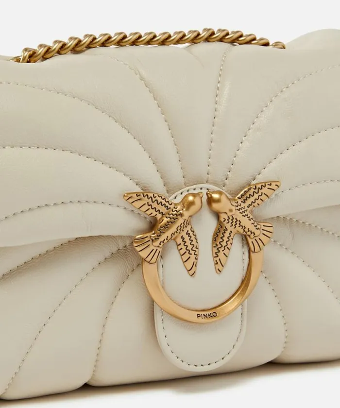 Women Crossbody Bags Pinko Love Bag Puff Butterfly Mini Nappa Leather Crossbody Bag Whitewhiteantique Gold Women Crossbody Bags Pinko Love Bag Puff Butterfly Mini Nappa Leather Crossbody Bag Whitewhiteantique Gold