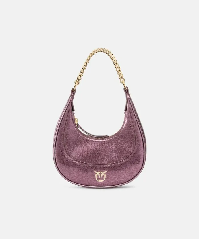 Women Crossbody Bags Pinko Mini Brioche Bag Handbag In Metallic Leather Metallic Browngold Women Crossbody Bags Pinko Mini Brioche Bag Handbag In Metallic Leather Metallic Browngold