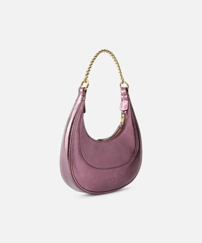 Women Crossbody Bags Pinko Mini Brioche Bag Handbag In Metallic Leather Metallic Browngold Women Crossbody Bags Pinko Mini Brioche Bag Handbag In Metallic Leather Metallic Browngold