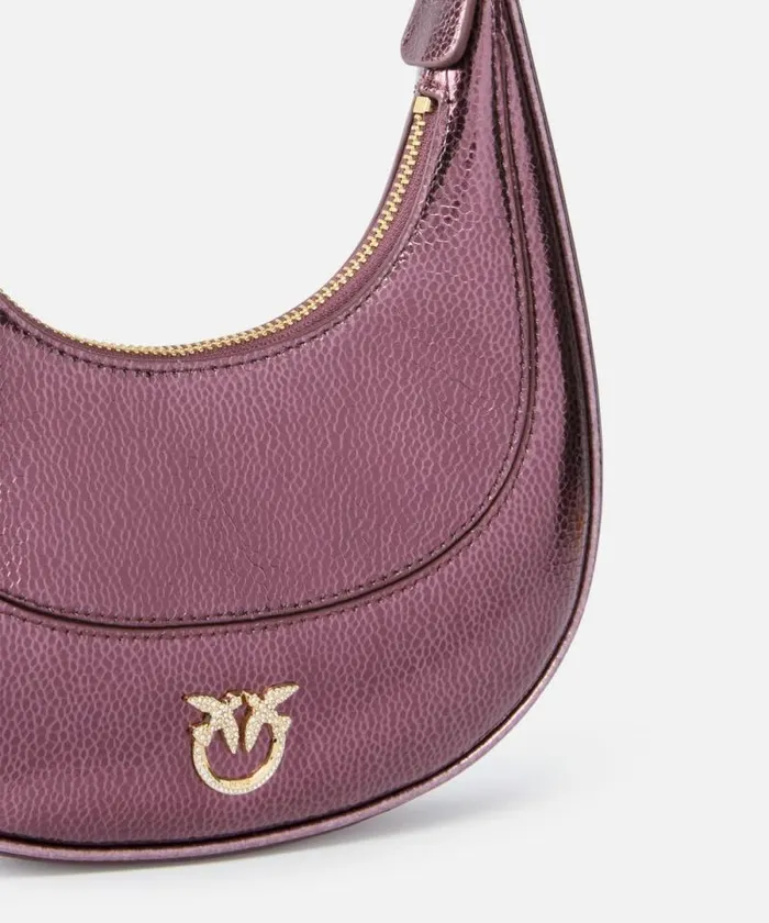 Women Crossbody Bags Pinko Mini Brioche Bag Handbag In Metallic Leather Metallic Browngold Women Crossbody Bags Pinko Mini Brioche Bag Handbag In Metallic Leather Metallic Browngold