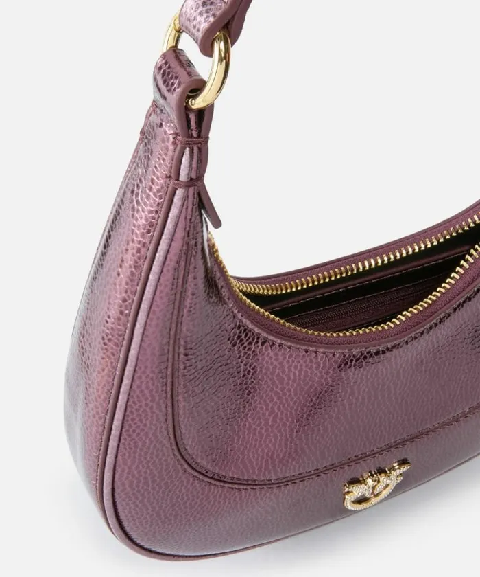 Women Crossbody Bags Pinko Mini Brioche Bag Handbag In Metallic Leather Metallic Browngold Women Crossbody Bags Pinko Mini Brioche Bag Handbag In Metallic Leather Metallic Browngold