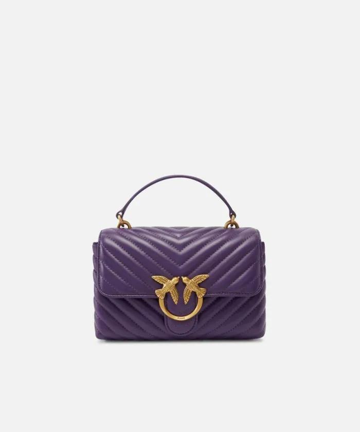 Women Crossbody Bags Pinko Mini Lady Love Bag Puff Chevron Plumantiquegold