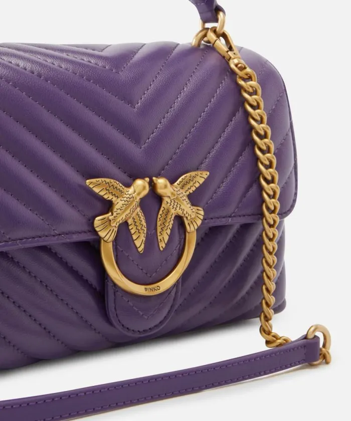Women Crossbody Bags Pinko Mini Lady Love Bag Puff Chevron Plumantiquegold Women Crossbody Bags Pinko Mini Lady Love Bag Puff Chevron Plumantiquegold