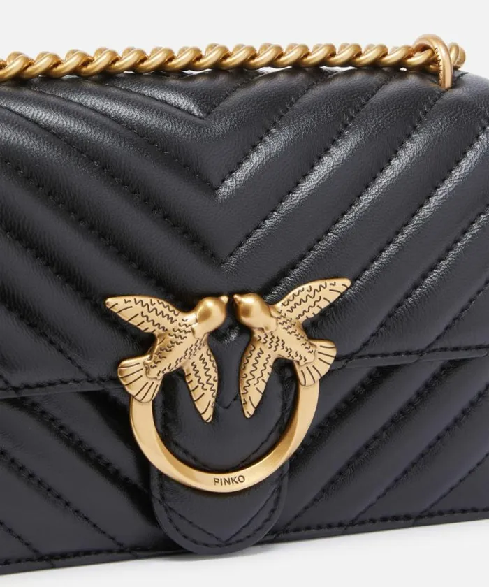 Women Crossbody Bags Pinko Mini Love Bag One Chevron Blackantique Gold Women Crossbody Bags Pinko Mini Love Bag One Chevron Blackantique Gold