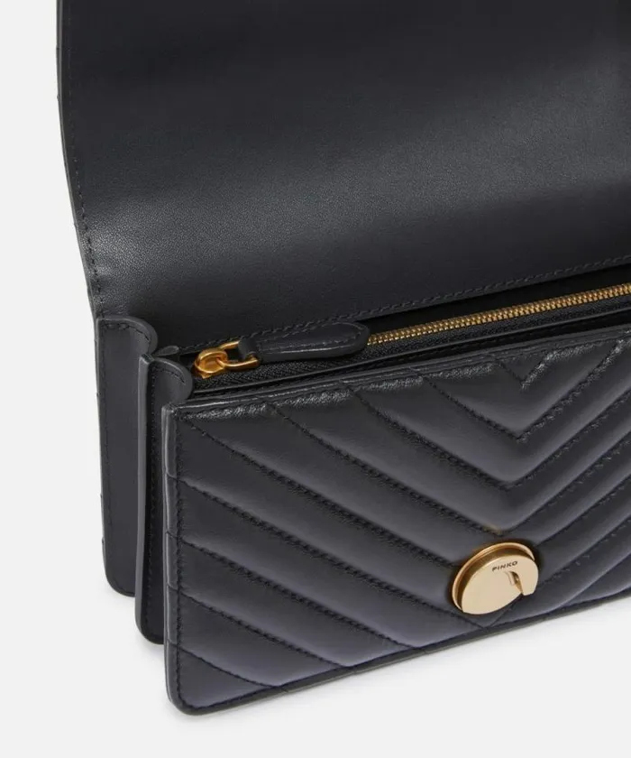 Women Crossbody Bags Pinko Mini Love Bag One Chevron Blackantique Gold Women Crossbody Bags Pinko Mini Love Bag One Chevron Blackantique Gold