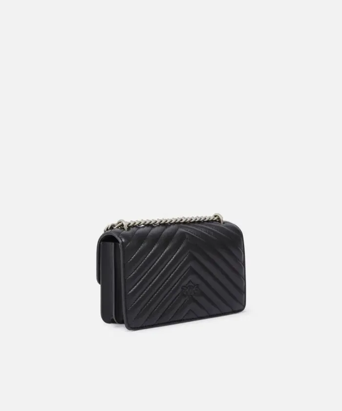 Women Crossbody Bags Pinko Mini Love Bag One Chevron Blackold Silver Women Crossbody Bags Pinko Mini Love Bag One Chevron Blackold Silver