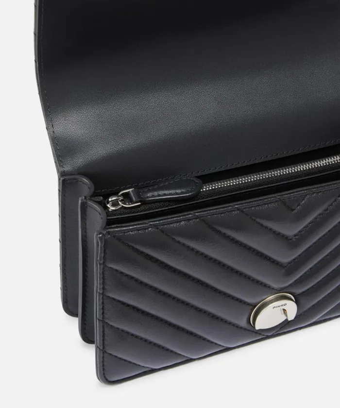 Women Crossbody Bags Pinko Mini Love Bag One Chevron Blackold Silver Women Crossbody Bags Pinko Mini Love Bag One Chevron Blackold Silver