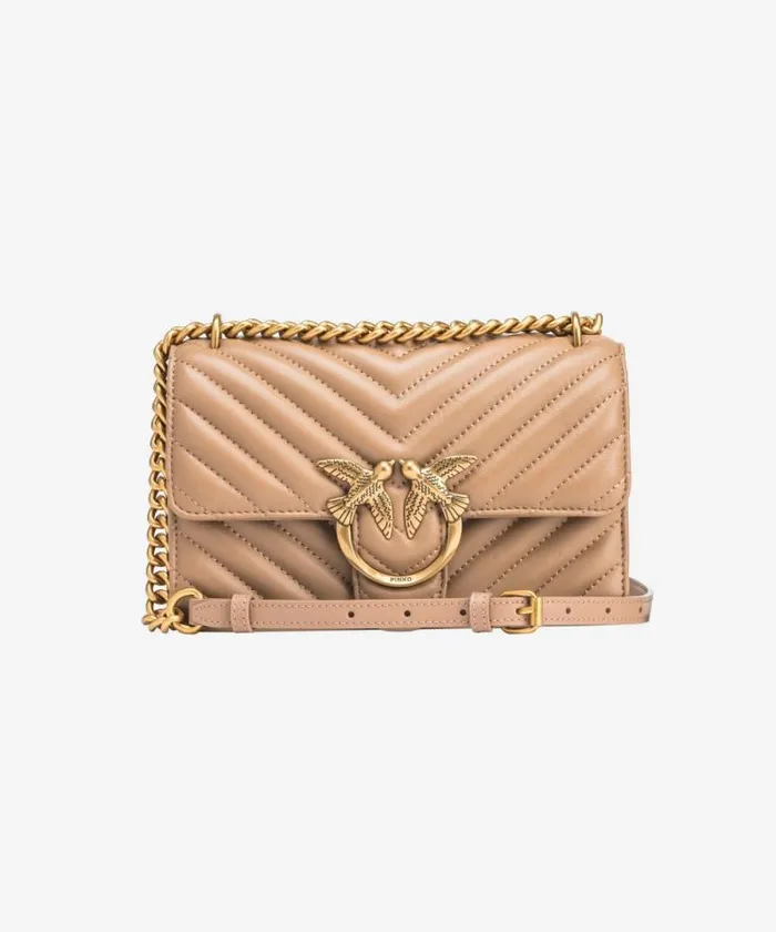 Women Crossbody Bags Pinko Mini Love Bag One Chevron Ginger Biscuitantique Gold Women Crossbody Bags Pinko Mini Love Bag One Chevron Ginger Biscuitantique Gold