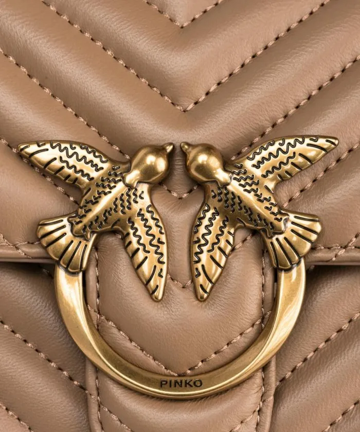 Women Crossbody Bags Pinko Mini Love Bag One Chevron Ginger Biscuitantique Gold Women Crossbody Bags Pinko Mini Love Bag One Chevron Ginger Biscuitantique Gold