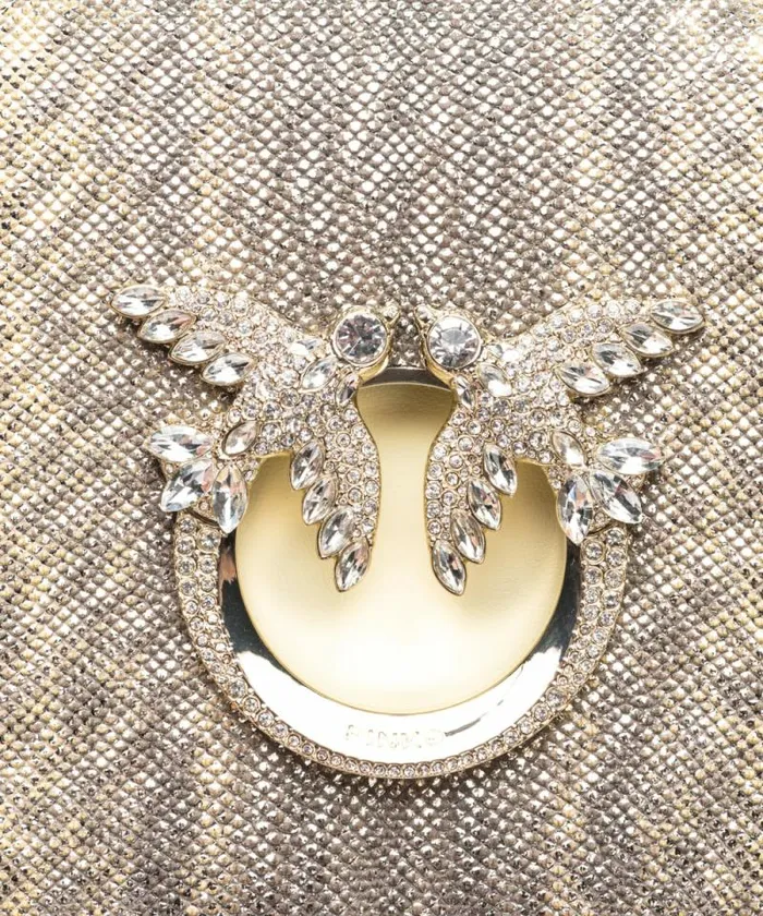 Women Crossbody Bags Pinko PINKO Galleria Mini Click Crossbody Bag In Glittery Reptile Leather Haylightgold Women Crossbody Bags Pinko PINKO Galleria Mini Click Crossbody Bag In Glittery Reptile Leather Haylightgold
