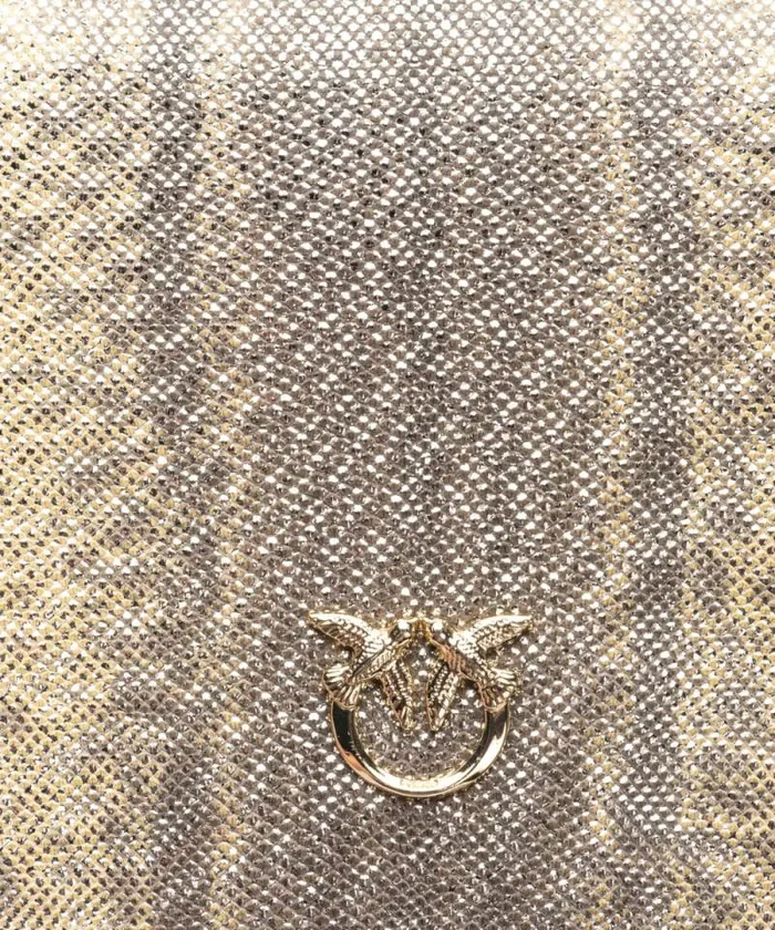 Women Crossbody Bags Pinko PINKO Galleria Mini Click Crossbody Bag In Glittery Reptile Leather Haylightgold Women Crossbody Bags Pinko PINKO Galleria Mini Click Crossbody Bag In Glittery Reptile Leather Haylightgold