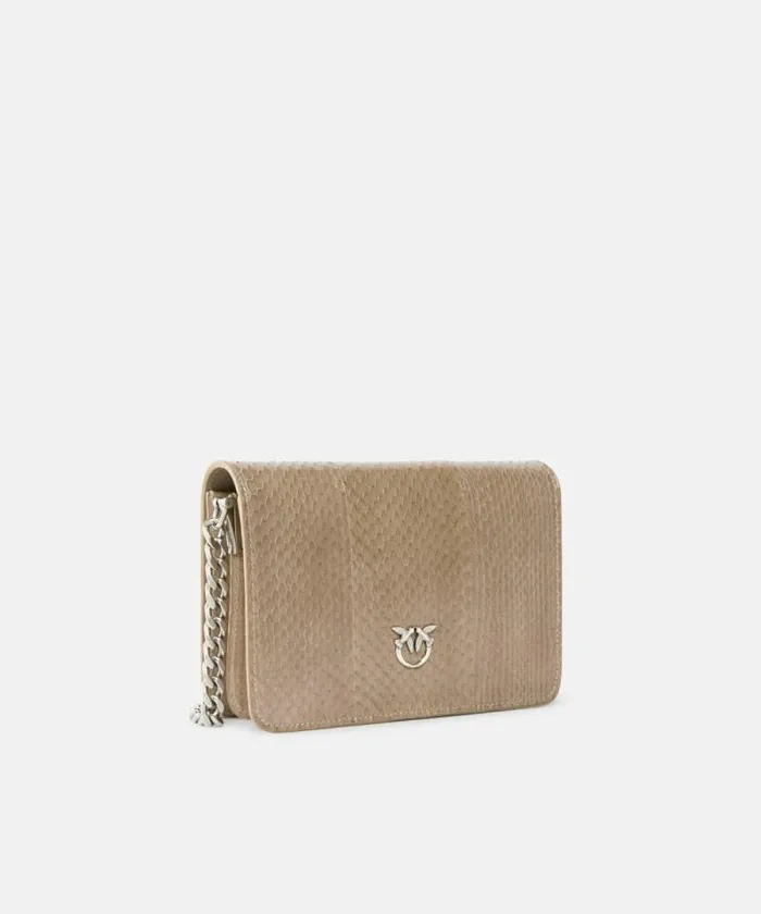 Women Crossbody Bags Pinko PINKO Galleria Mini Love Bag Crossbody Bag In Shiny Reptile Skin Lit Ashold Silver Women Crossbody Bags Pinko PINKO Galleria Mini Love Bag Crossbody Bag In Shiny Reptile Skin Lit Ashold Silver