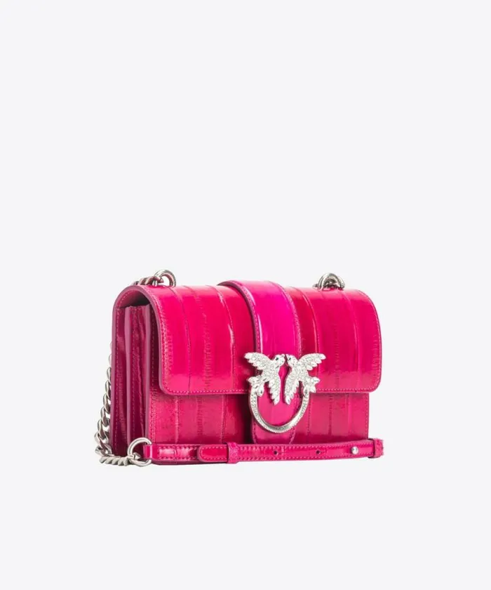 Women Crossbody Bags Pinko PINKO Galleria Mini Love Bag One In Eel Skin Pinko Pinkold Silver Women Crossbody Bags Pinko PINKO Galleria Mini Love Bag One In Eel Skin Pinko Pinkold Silver