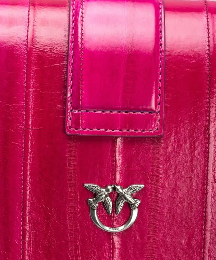 Women Crossbody Bags Pinko PINKO Galleria Mini Love Bag One In Eel Skin Pinko Pinkold Silver Women Crossbody Bags Pinko PINKO Galleria Mini Love Bag One In Eel Skin Pinko Pinkold Silver