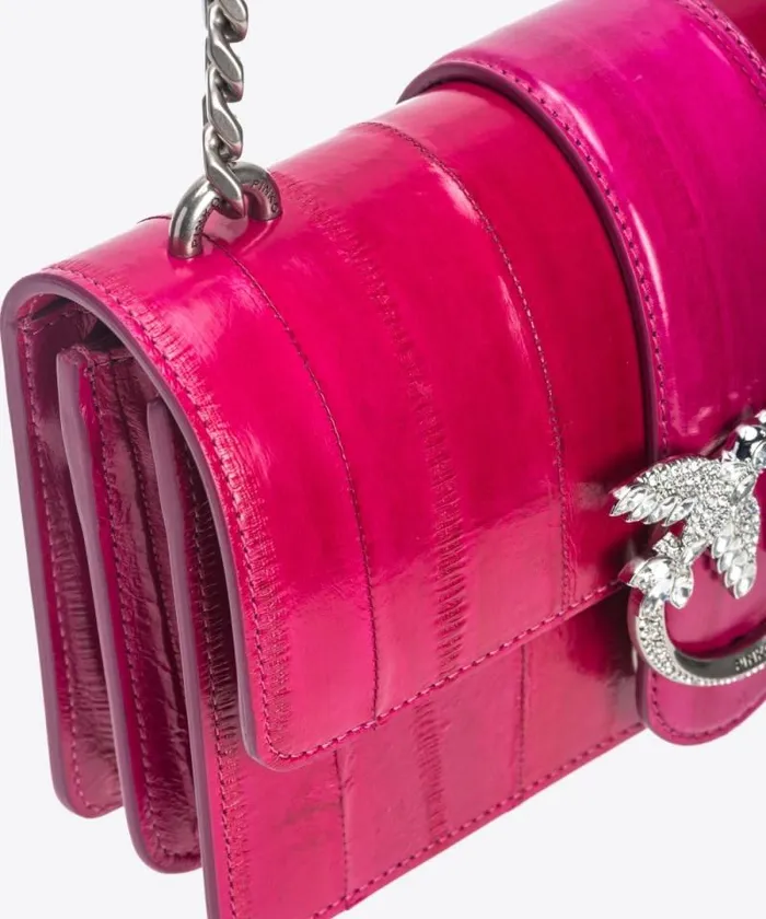Women Crossbody Bags Pinko PINKO Galleria Mini Love Bag One In Eel Skin Pinko Pinkold Silver Women Crossbody Bags Pinko PINKO Galleria Mini Love Bag One In Eel Skin Pinko Pinkold Silver