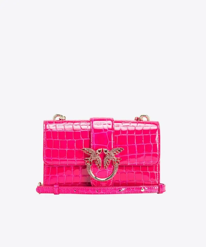 Women Crossbody Bags Pinko PINKO Galleria Mini Love Bag One In Shiny Coloured Crocodileprint Leather Pinko Pinklightgold Women Crossbody Bags Pinko PINKO Galleria Mini Love Bag One In Shiny Coloured Crocodileprint Leather Pinko Pinklightgold