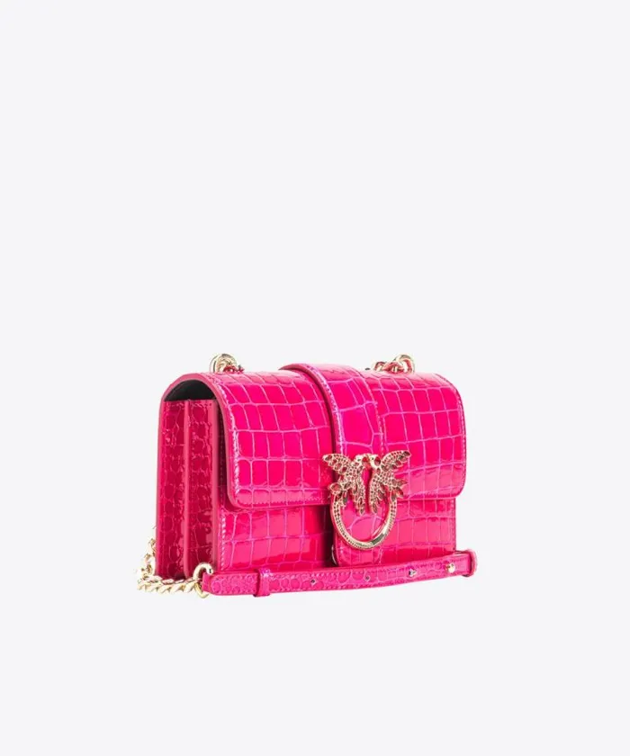 Women Crossbody Bags Pinko PINKO Galleria Mini Love Bag One In Shiny Coloured Crocodileprint Leather Pinko Pinklightgold Women Crossbody Bags Pinko PINKO Galleria Mini Love Bag One In Shiny Coloured Crocodileprint Leather Pinko Pinklightgold