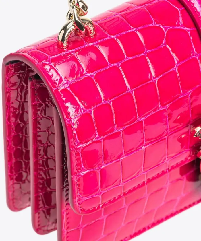 Women Crossbody Bags Pinko PINKO Galleria Mini Love Bag One In Shiny Coloured Crocodileprint Leather Pinko Pinklightgold Women Crossbody Bags Pinko PINKO Galleria Mini Love Bag One In Shiny Coloured Crocodileprint Leather Pinko Pinklightgold