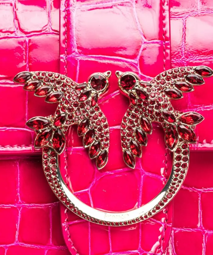 Women Crossbody Bags Pinko PINKO Galleria Mini Love Bag One In Shiny Coloured Crocodileprint Leather Pinko Pinklightgold Women Crossbody Bags Pinko PINKO Galleria Mini Love Bag One In Shiny Coloured Crocodileprint Leather Pinko Pinklightgold