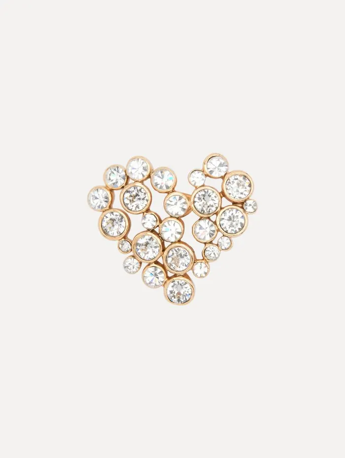 Women Crystal Heart Brooch Crystal Oscar De La Renta Brooches and Hair Accessories