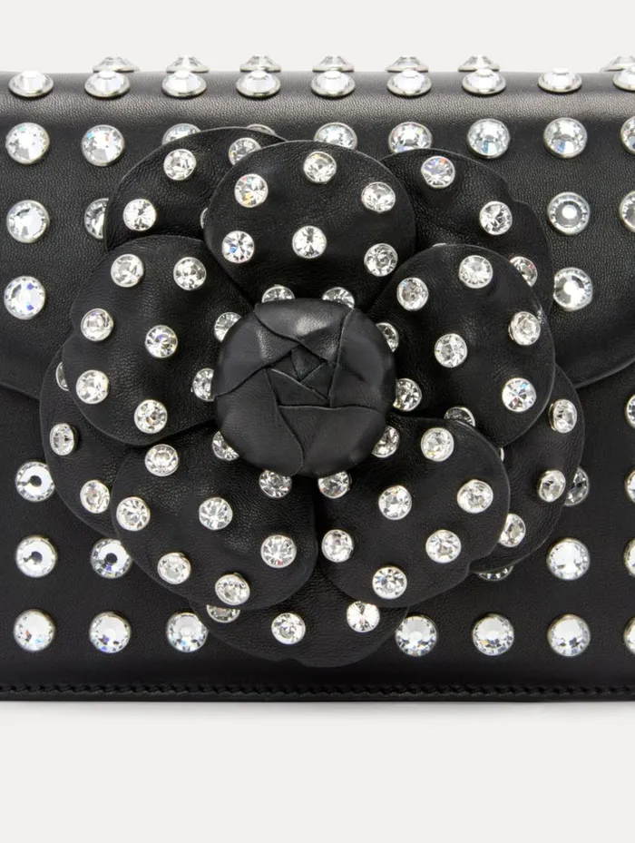 Women Crystal Stud Mini TRO Bag Black Oscar De La Renta Handbags Women Crystal Stud Mini TRO Bag Black Oscar De La Renta Handbags