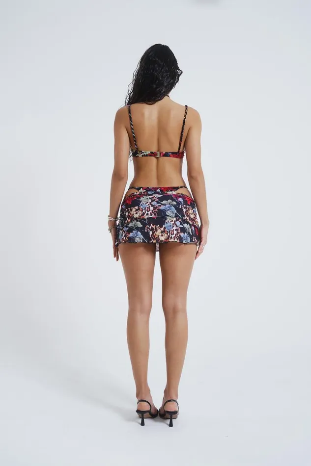 Women Dark Romantic Leopard Print Rara Skirt Jaded London Micro Bikinis