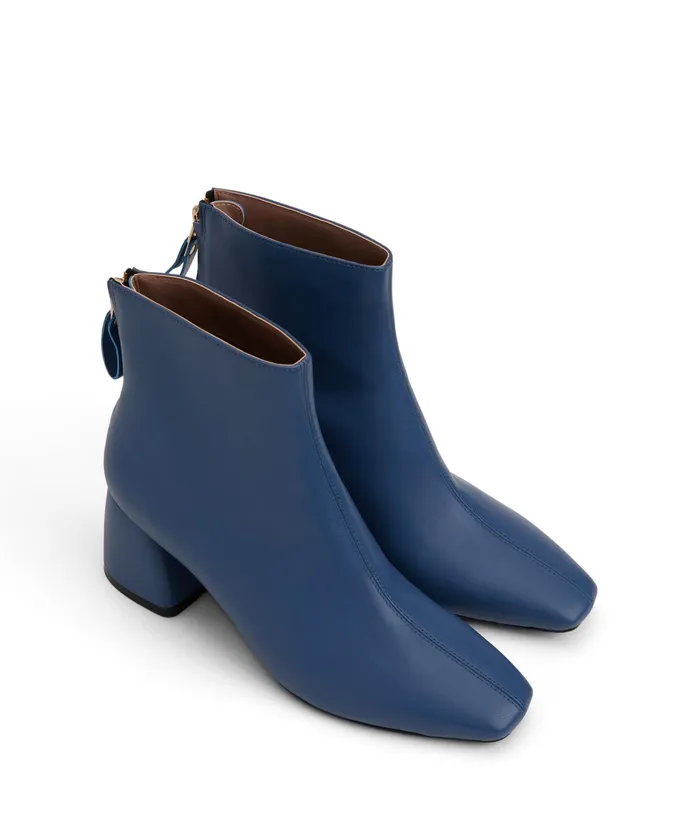 Women Deena Vegan Mid Heel Boots Violet Matt and Nat Heels