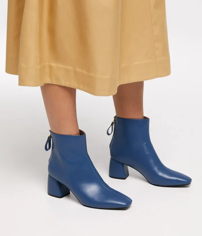 Women Deena Vegan Mid Heel Boots Violet Matt and Nat Heels