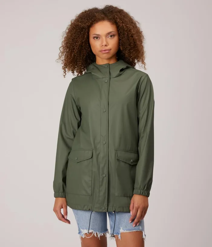 Women Demee WomenS Rain Jacket Green Matt and Nat Raincoats