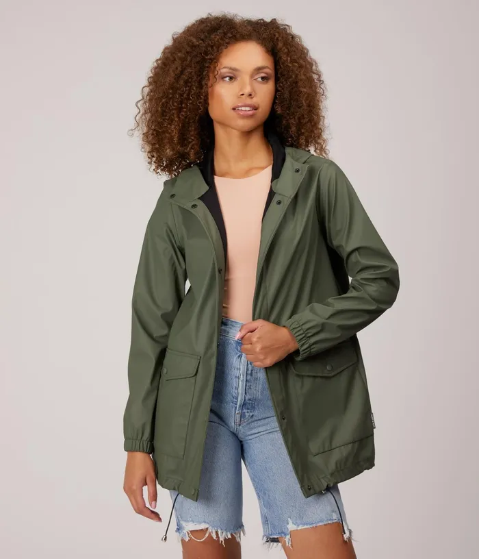 Women Demee WomenS Rain Jacket Green Matt and Nat Raincoats