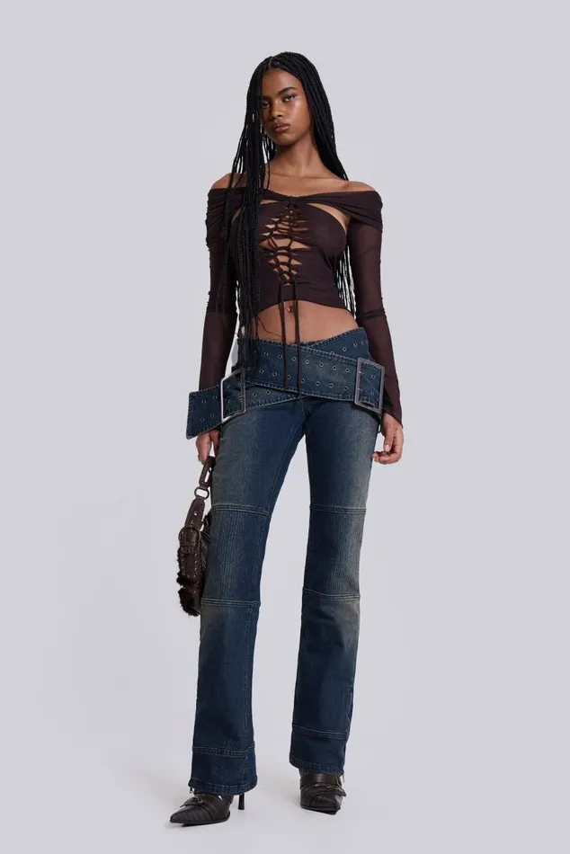 Women Denim Assassin Jeans With Moto Panelling Jaded London Jeans