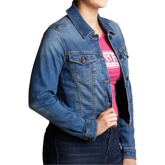 WOMEN Denim Jacket Denim Justin Boots Outerwear