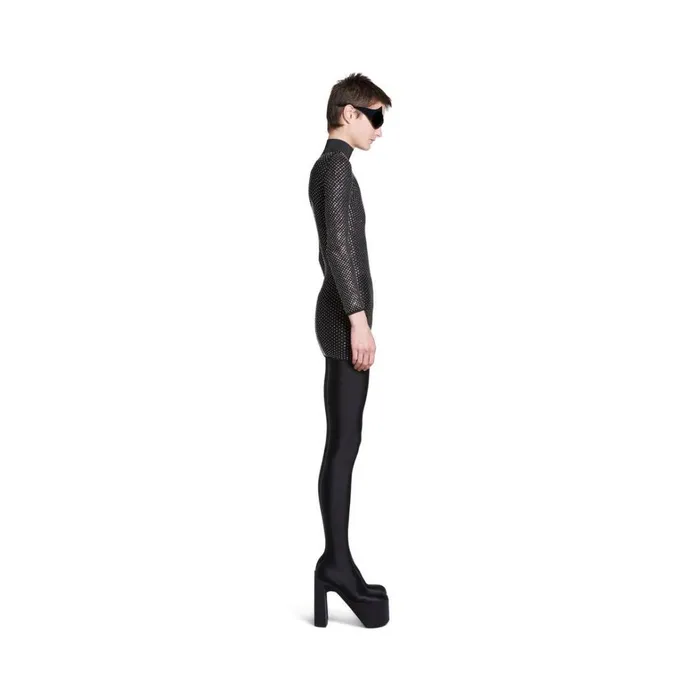 Women Dresses and Skirts Balenciaga Crystal Mesh Mini Dress In Black