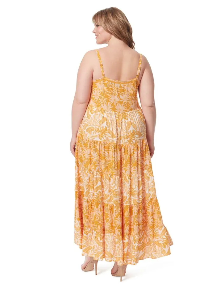 Women Dresses Jessica Simpson Alanis Tier Dress In Palm Bliss