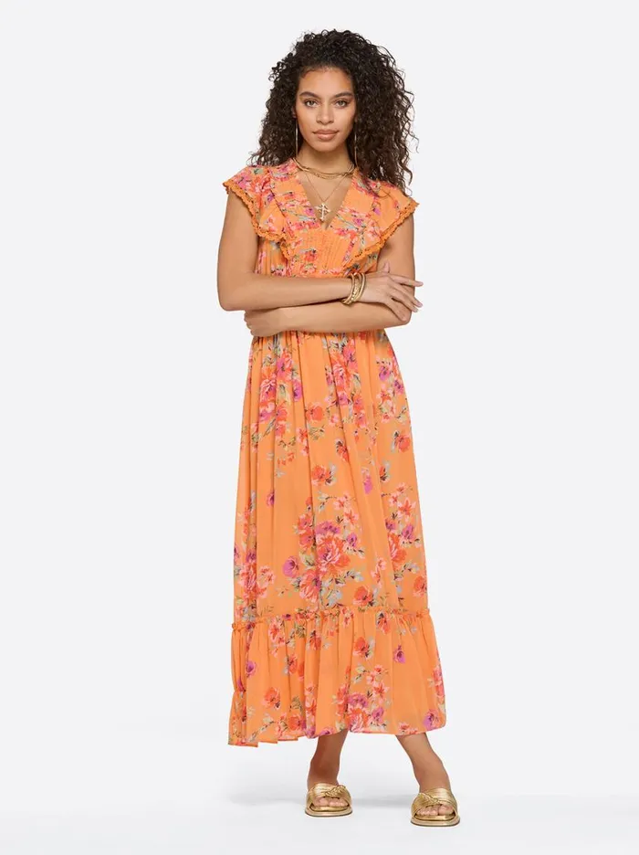 Women Dresses Jessica Simpson Phillipa Maxi Dress In Watercolor Roses