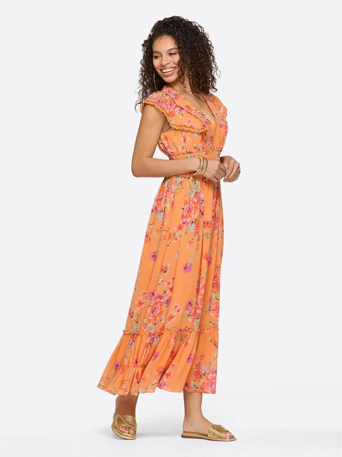 Women Dresses Jessica Simpson Phillipa Maxi Dress In Watercolor Roses