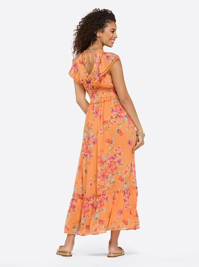 Women Dresses Jessica Simpson Phillipa Maxi Dress In Watercolor Roses