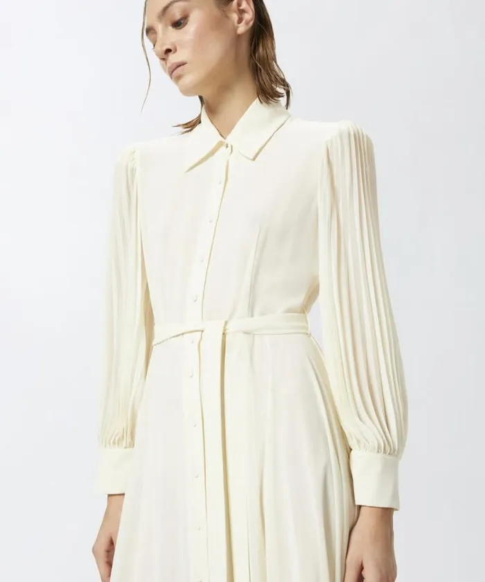 Women Dresses Pinko Long Shirt Dress With Transparent Back Lily White Women Dresses Pinko Long Shirt Dress With Transparent Back Lily White