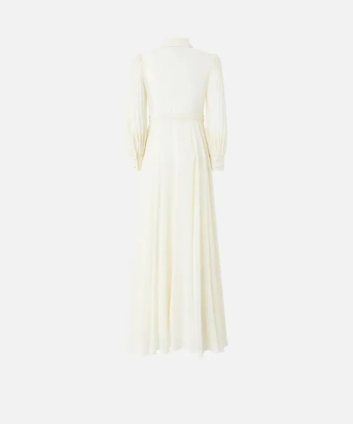 Women Dresses Pinko Long Shirt Dress With Transparent Back Lily White Women Dresses Pinko Long Shirt Dress With Transparent Back Lily White