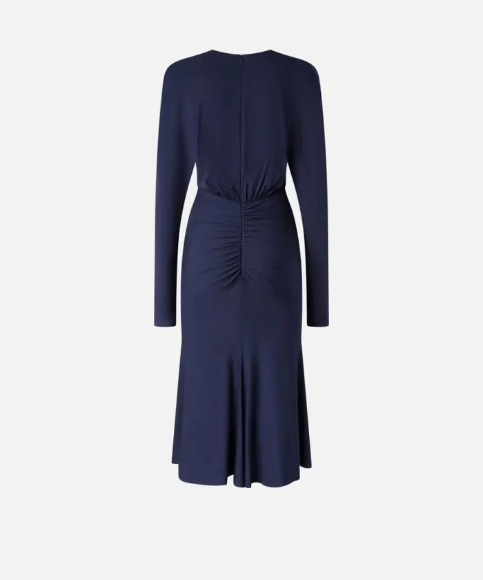 Women Dresses Pinko Modal Midi Dress With Vneck Ceremonial Blue Women Dresses Pinko Modal Midi Dress With Vneck Ceremonial Blue