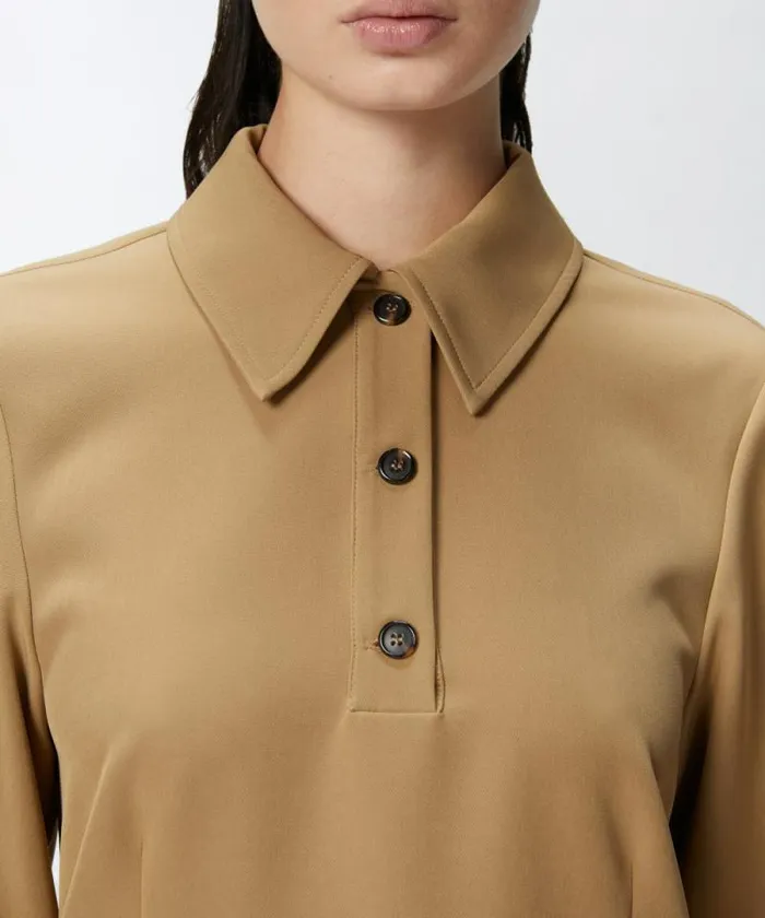 Women Dresses Pinko Polostyle Mini Dress Made Of Technical Fabric Brown 8211 Otter Women Dresses Pinko Polostyle Mini Dress Made Of Technical Fabric Brown 8211 Otter