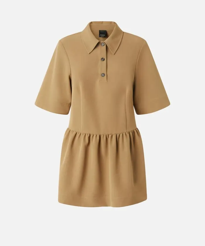 Women Dresses Pinko Polostyle Mini Dress Made Of Technical Fabric Brown 8211 Otter Women Dresses Pinko Polostyle Mini Dress Made Of Technical Fabric Brown 8211 Otter