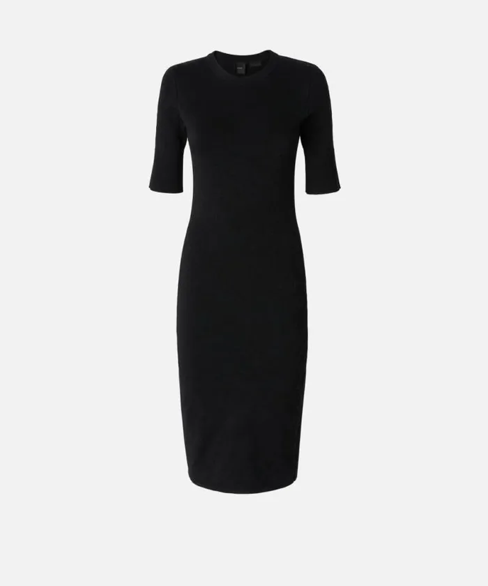 Women Dresses Pinko Slimfit Knit Midi Dress Limo Black Women Dresses Pinko Slimfit Knit Midi Dress Limo Black