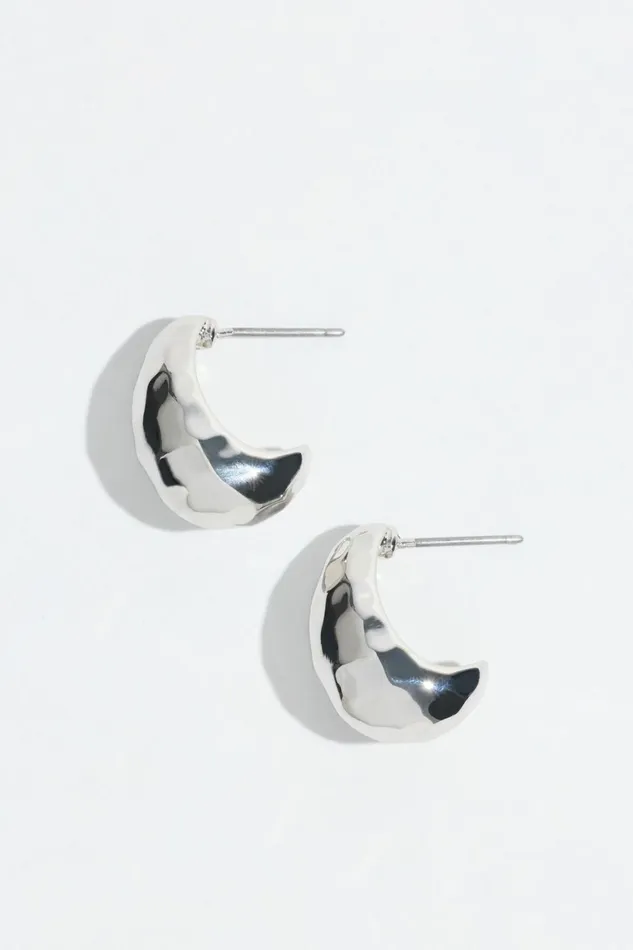 Women Dynamite Earrings Mini Hammered Drop Earrings Gray