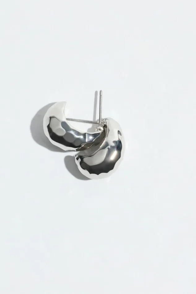 Women Dynamite Earrings Mini Hammered Drop Earrings Gray