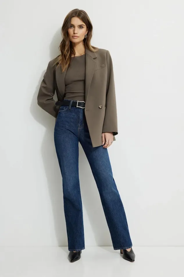 Women Dynamite Jeans and Denim Cara High Rise Straight Jeans Blue