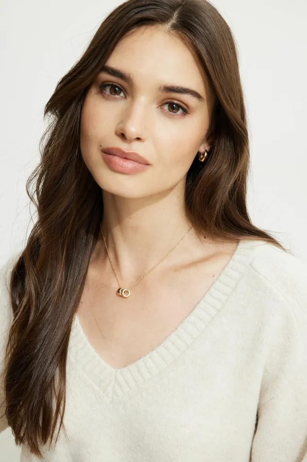 Women Dynamite Necklaces Ring Charm Necklace White